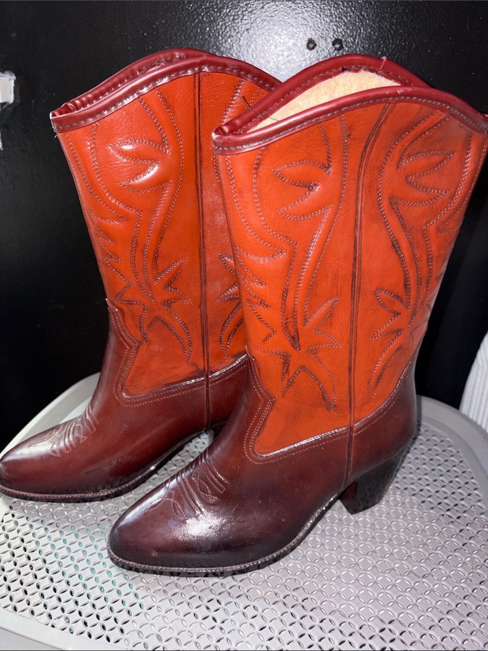 Women's Two-Tone Rust and Brown Insulated Waterproof Western Boots
